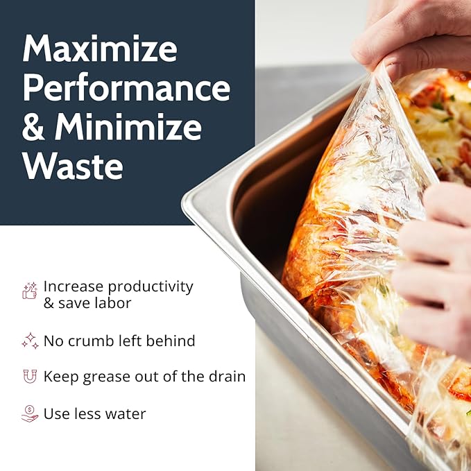 PanSaver ECO Pan Liners for Easy Clean Up - Ovenable up to 400F (Half Pan Medium and Deep Pan Liner - 14 x 23 in)