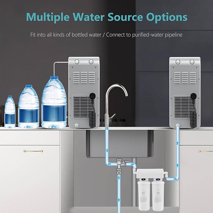 Carbonator, Soda Maker, Ice Cold Sparkling Water Maker, Water Cooler, Compatible with Screw-in 60L CO2 Cylinder (Not Included), Carbonator with 1.5L Water Tank, Touch Screen (Azure Blue)