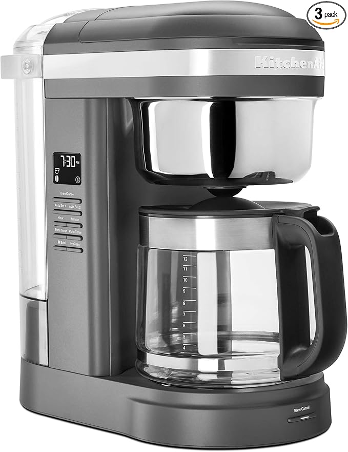 KitchenAid 12 Cup Drip Coffee Maker with Spiral Showerhead and Programmable Warming Plate - KCM1209