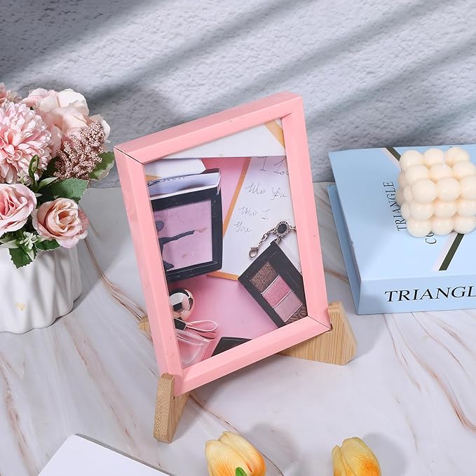 Bamboo Plate Holders Plate Stands for Display 6 Inch Wood Display Stand Displaying Frame Holder for Picture Dish Plaque Photo Book Platter Table Decorative Book Postcard Artworks Album