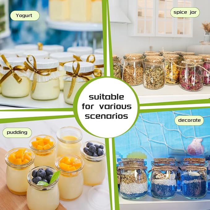 AIXIANG 30 Set 3.5 oz Glass Jars with Cork Lid & Airtight Seal - Rustic Wedding Favors, Baby Shower Gifts, Candy & Spice Storage - Includes Twine, Labels (Multi-Purpose, Eco-Friendly)