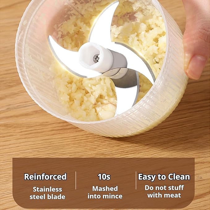 2026 Upgraded Electric Garlic Chopper, Mini Portable Veggie Cutter, USB Rechargeable, 350ML Portable Cordless Mini Food Processor for Nuts Chili Onion Minced Meat and Spices (2PCS-B)