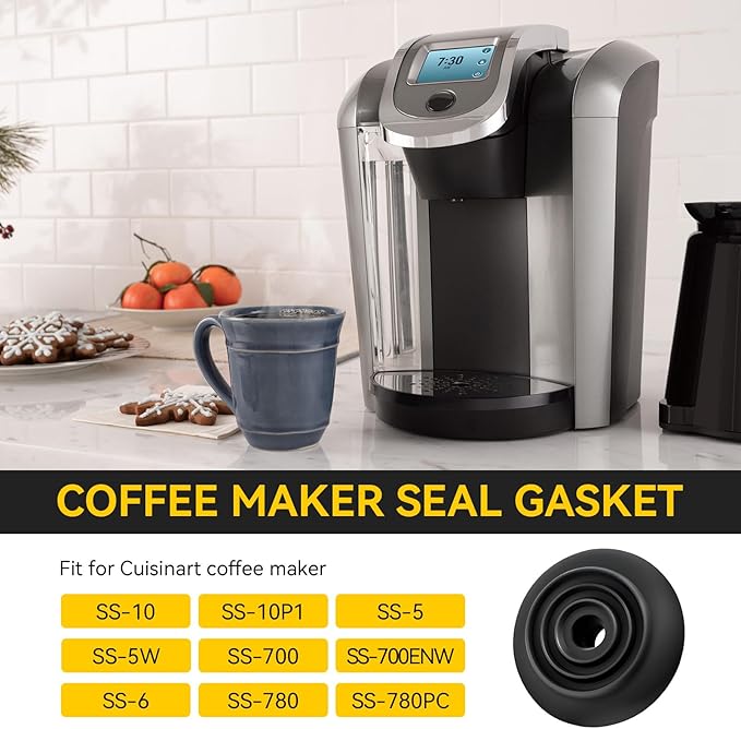 Coffee Maker Replacement Upper Needle Seal Silicone Gasket Compatible with Cuisinart Single Serve Coffee Maker for SS-10, SS-10P1, SS-5, SS-5W, SS-700, SS-700ENW, SS-6, SS-780, and SS-780PC