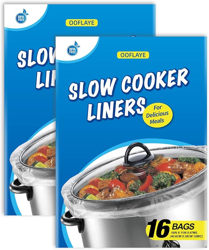 Slow Cooker Liners Small Size Pot Liners Disposable Cooking Bags Fit 1QT to 3QT Suitable for Slow Cooker and Oval & Round Pot (32)