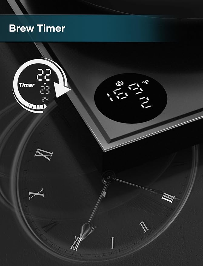 INTASTING Electric Kettle, Gooseneck Electric Kettle, ±1℉ Precise Temperature Control, Stainless Steel Interior, Quick Heating for Pour Over Coffee, Tea & Boiling Water, 0.9L (Black)