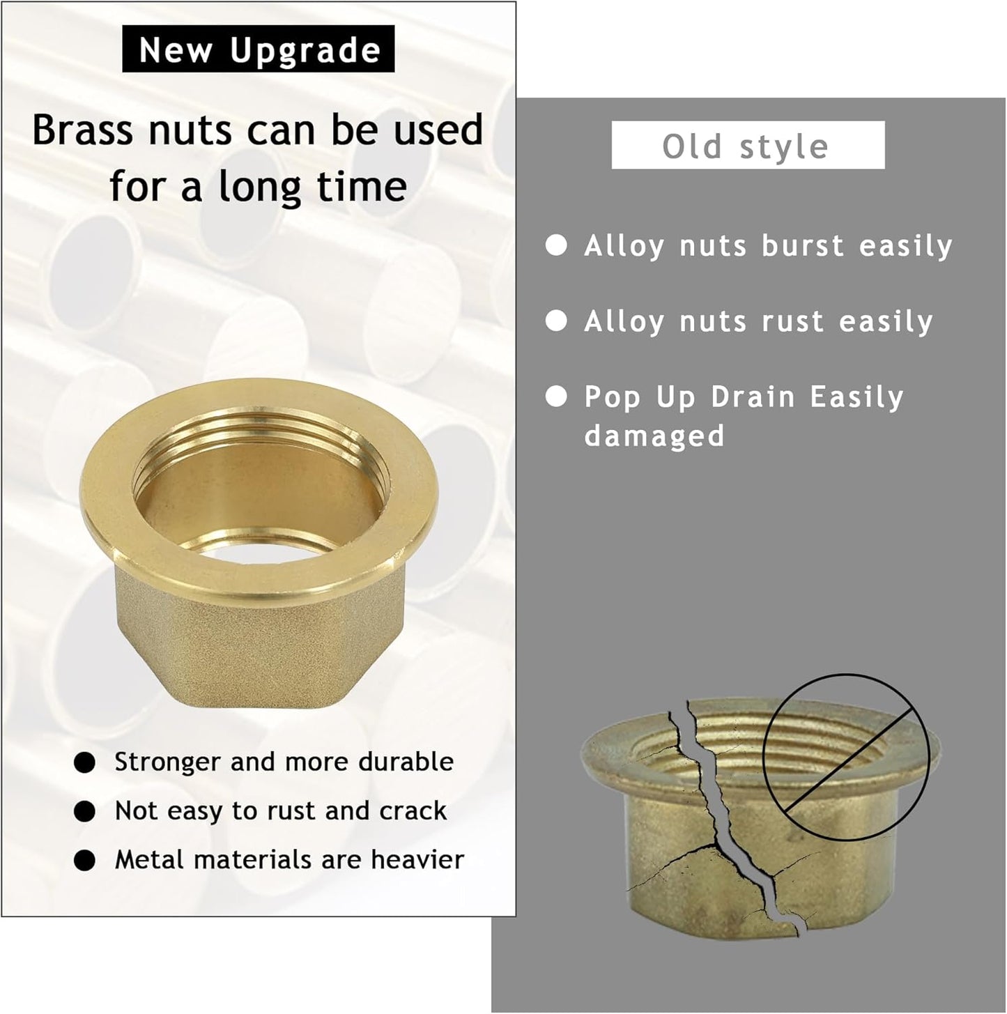 Bathroom Sink Drain, 4 Pack Gold Drain Stopper Without Overflow,Pop Up Drain Assembly Without Detachable Strainer Basket,Built-in Anti-Clogging Strainer,Stainless Steel