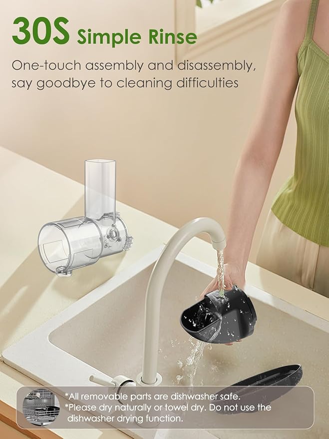 Vegetable Juicer for Celery Wheatgrass Spinach Ginger, Fruit Juicer Machines Slow Masticating Cold Press Juice Extractor Pulp Separated, Quiet Motor, Easy To Clean, BPA Free, Dishwasher Safe
