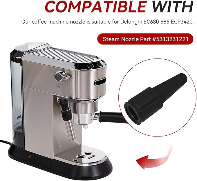 Steam Nozzle 5313231221 Tube Lower - Replacement for DeLonghi Espresso Coffee Machine Parts,for Cafe Milk Tea Shop and Families to Use,Milk Frother Wand Attachment (2PCS)