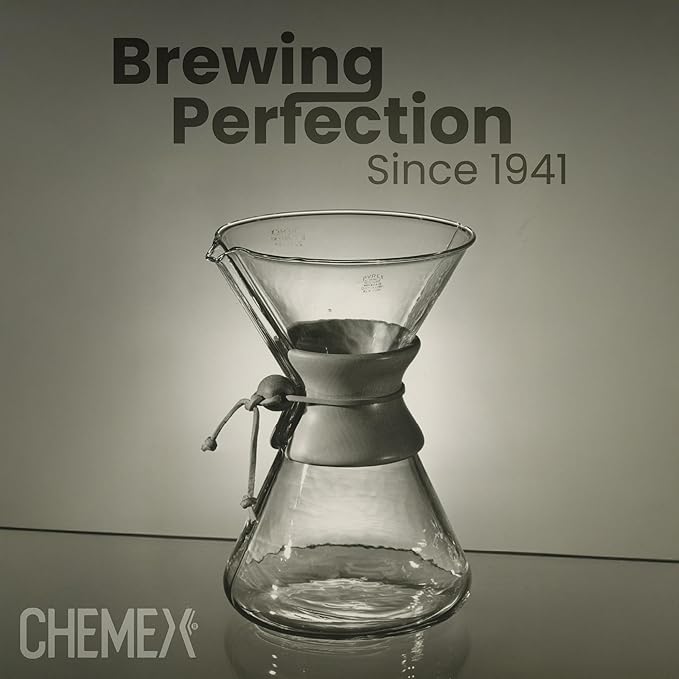 Chemex Pour-Over Glass Coffeemaker - Glass Handle Series - 6-Cup - Exclusive Packaging