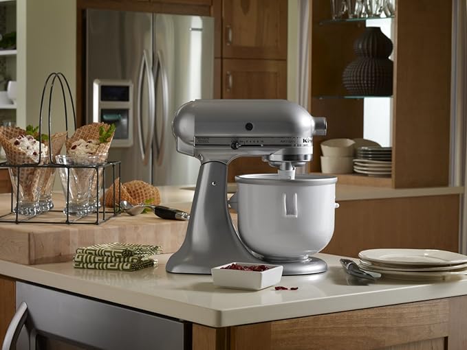 KitchenAid Ice Cream Maker Attachment - Excludes 7, 8, and most 6 Quart Models, Fits 5 to 6 quart Mixers