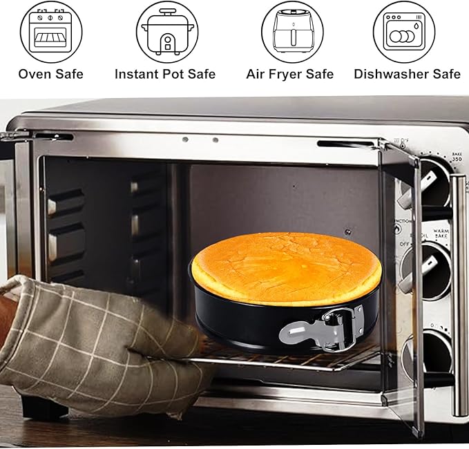124Pcs Springform Pans Set, Round Square Cake Pans Sets, 7/9/10/11 Inch Cheesecake Pan with Removable Bottom and Cake Decorating Kit Supplies, Spring Form Pans for Baking