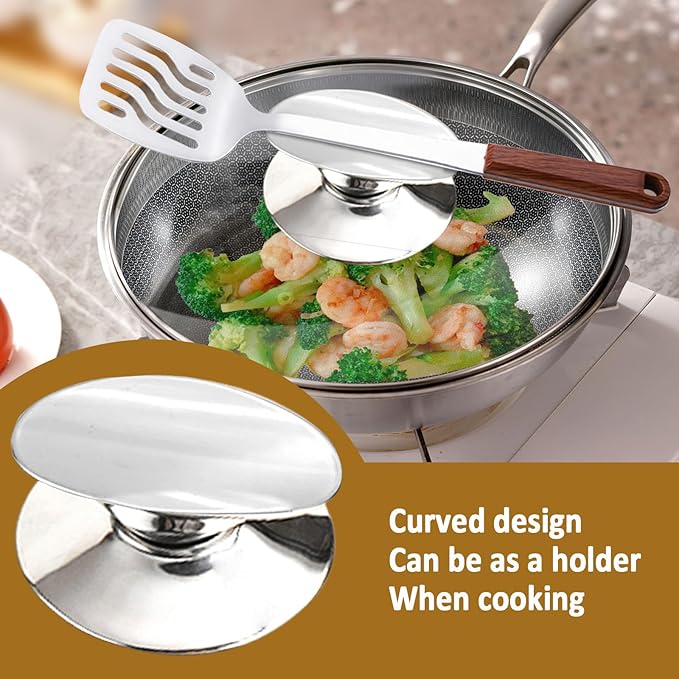 Tempered Glass Lid for Replacement, Clear Cover for Pans and Pots, 8, 9.5, 10.5, 11, 12, 12.5 Inch Lids for Cookware Cooking, Frying Pans, Skillets, Dutch Oven, Sauce Pan (12 In)