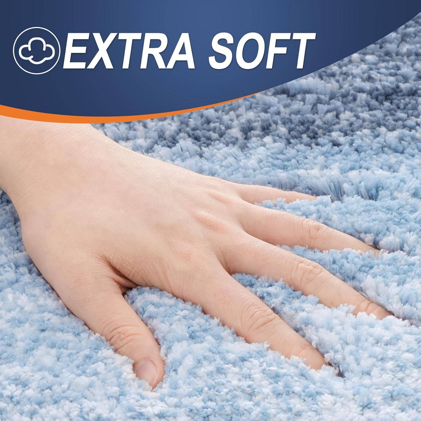 OLANLY Bathroom Runner Rugs 47x17, Extra Soft Absorbent Microfiber Bath Rugs, Rubber Backing, Quick Dry, Machine Washable Bath Mats for Bathroom Floor, Tub and Shower, Home Decor Accessories, Blue
