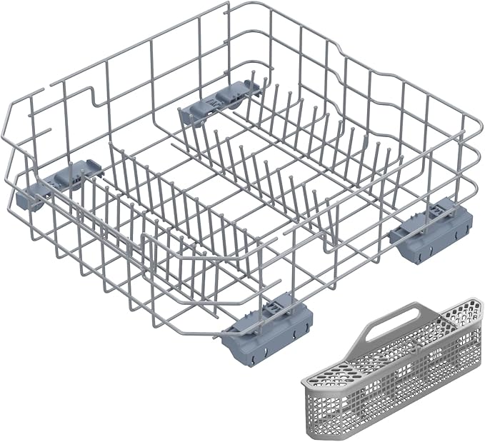 UPGRADED WD28X34744 WD28X26099 WD28X28918 WD28X22659 GDF510PSM0SS Dishwasher Lower Rack Compatible with GE Dishwasher Rack Parts WD28X34744 GDF510PSD1SS GE Dishwasher Rack Replacement Part with Wheel