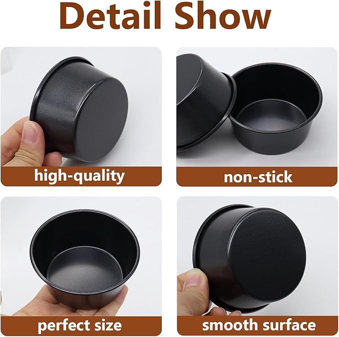 5 Pack Muffin Pans Carbon Steel Popover Pans, Nonstick Pudding Molds Individual Muffin Cupcake Pan for Baking