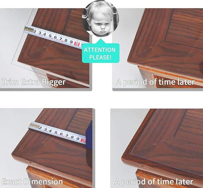 NECAUX Custom Clear Desk Cover Protector, 12 x 44 Inch, 1.5mm Thick Plastic Desk Pad, Vinyl Table Mat for Computer and Writing Desks