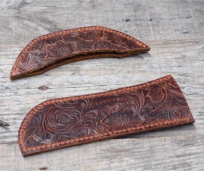 JJNUSA Leather Cast Iron Handle Cover，Skillet Handle Cover, Handmade Leather Handle Protector