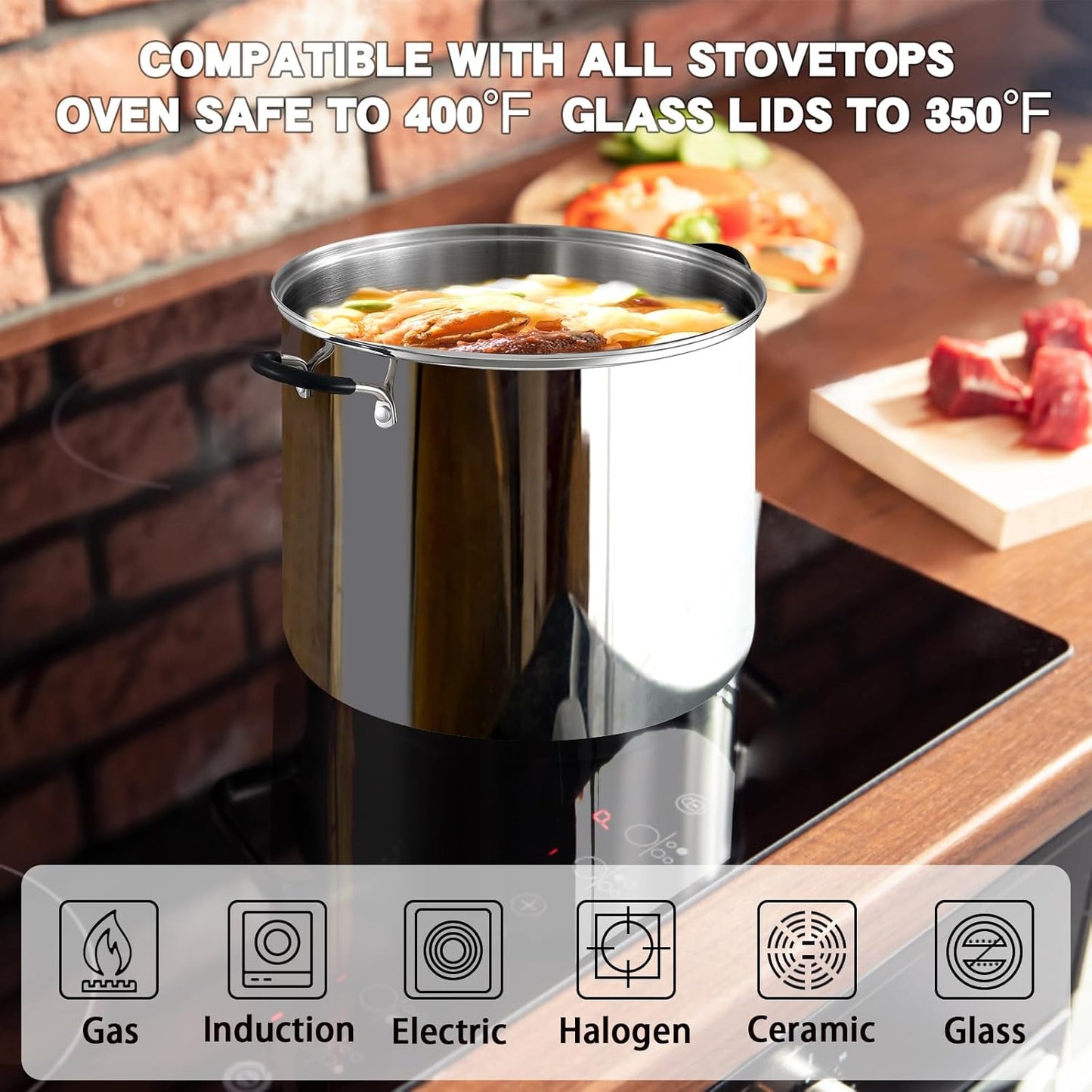 Cook N Home Stainless Steel Stock Pot with Lid 3 Quart, Cooking Sauce Pot Casserole Pan Saucier, Induction Compatible, Dishwasher Safe With Stay-Cool Handles, Silver