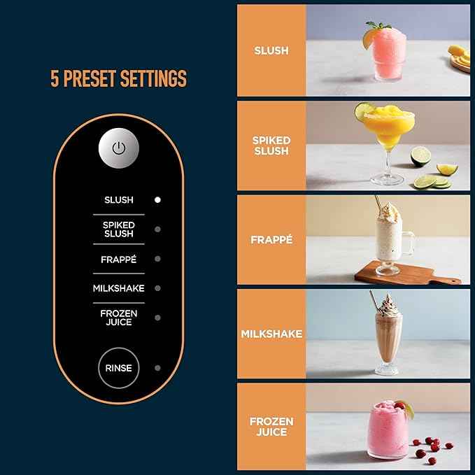 Ninja SLUSHi with RapidChill Technology, 88 oz. Frozen Drink & Slushie Machine, 5 Preset Programs, Margaritas, Frappés, and More, Premium Accents, Black, FS301