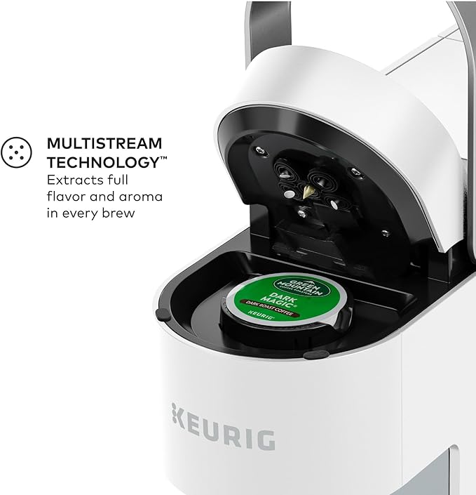 Keurig K-Slim Single Serve K-Cup Pod Coffee Maker, Multistream Technology, 3 Brew Sizes, Slim and Sleek Design, 46oz Removable Reservoir, White