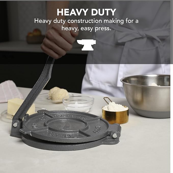 Alpha Living Tortilla Press – 8 Inch Cast Iron Quesadilla Maker – Heavy Duty Empanada Press-– Cast Iron Tortilla-Maker for Kitchen,Home Use,(Pack of 6)