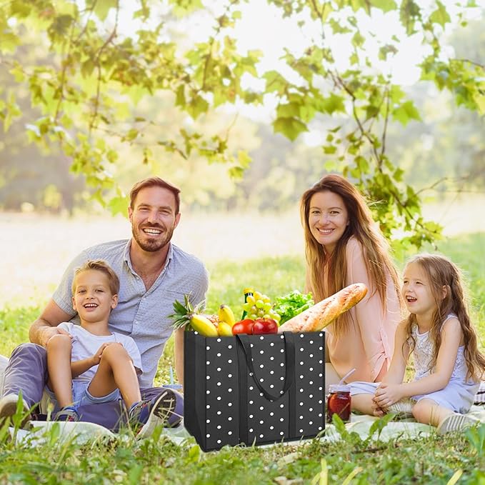 Fab totes 10 Pack Reusable Grocery Bags 35L Large Capacity Reusable Shopping Bags for Groceries Heavy Duty Waterproof Tote Bags for Shopping and Picnic