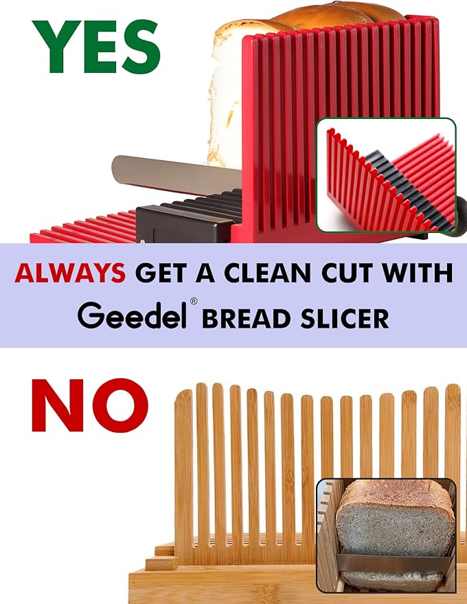 Bread Slicer for Homemade Bread Loaf Bagels, Bread Slicing Guide Easy to Clean Flodable and Campact Bread Cutter without BPA
