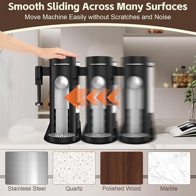 Sliding Mat for Ninja Single Serve Coffee Maker PB051 & PB041, Smooth Glide with Anti-Slip Base, with Hanging Strap, Clean Easily, Protects Kitchen Countertop, Sturdy Mat for Ninja PB051 and PB041