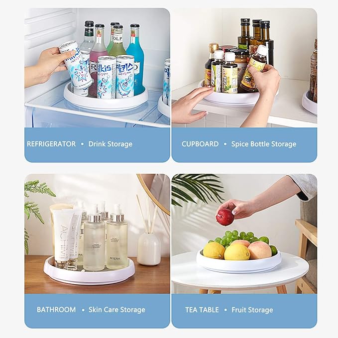 Roninkier Lazy Susan Turntable Organizer - Rotating Storage Turntable for Kitchen, Pantry, Cabinet, Refrigerator, Countertop