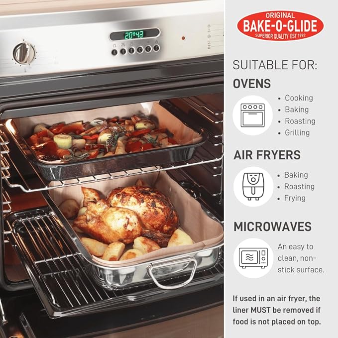 Bake-O-Glide STD0450 Non Stick Reusable Cooking/Baking Liner Roll, Brown, 1 m x 450 mm