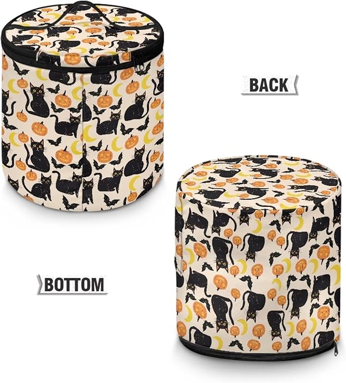 Halloween Electric Pressure Cooker Insulation Bag Effective Insulation Pressure Cooker Handbag Keep Your Cooker Dust Free, Pumpkin Moon Black Cat