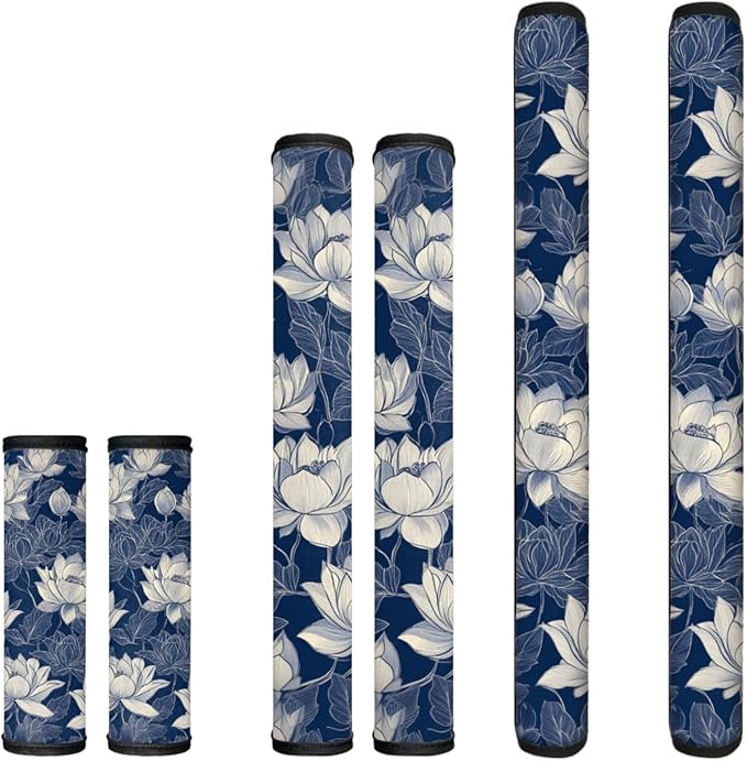 6 PCS Washable Refrigerator Door Handle Covers Anti-Skid Protector for Fridge Oven Dishwasher Keep Off Fingerprints Liquid Oil Stain Food Spot, Lotus Flower