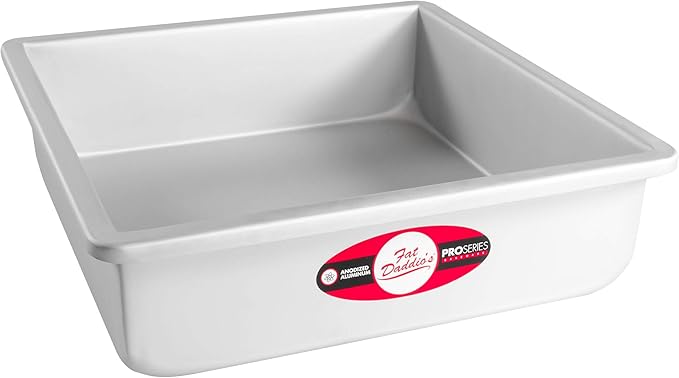 Fat Daddio's PSQ-10103 Anodized Aluminum Square Cake Pan, 10 x 3 Inch