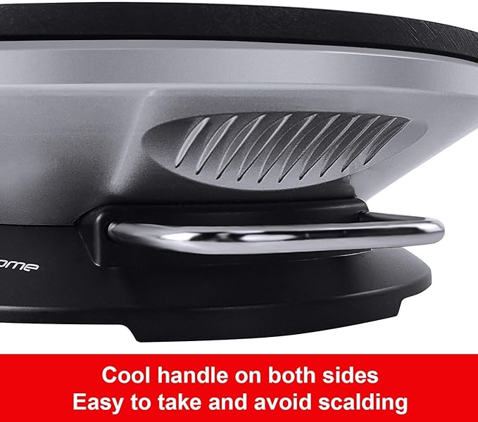 Health and Home Crepe Maker - 13 Inch Crepe Maker & Electric Griddle & Non-stick Pancake Maker-Crepe Pan (Silver-A)