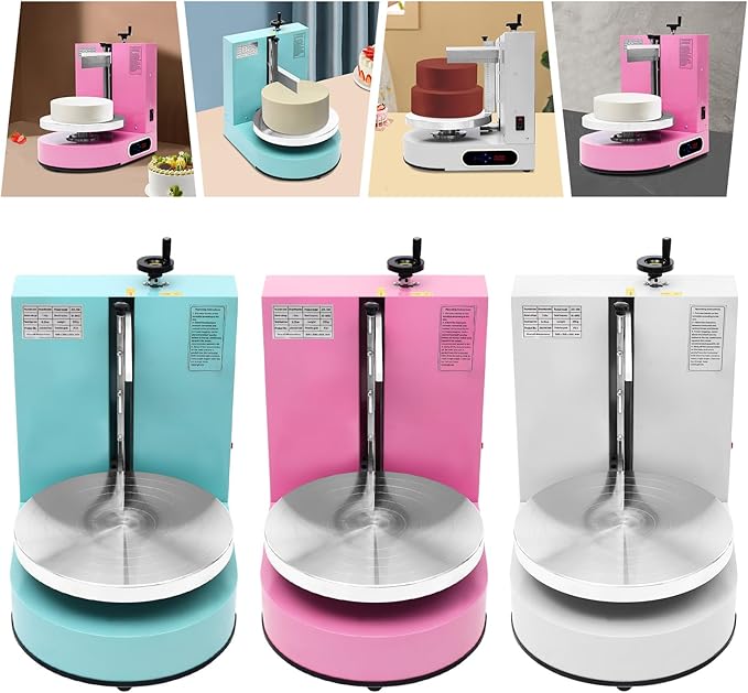 200W Electric Cake Decorating Machine, 110V Cake Spreading Machine Automatic Cake Coating Machine Speed: 30-200RPM for Cake Diameter: 4-12in (White)