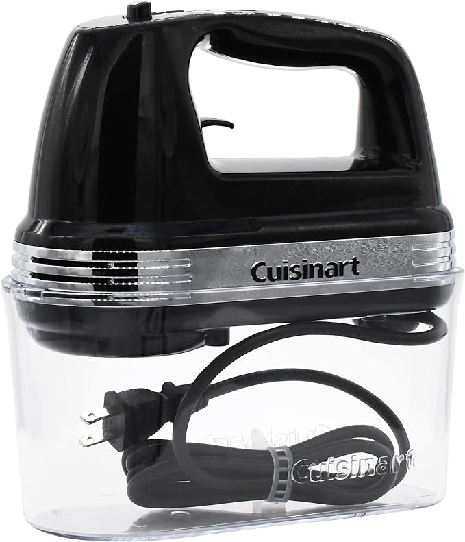 Cuisinart Power Advantage Plus 9-Speed Hand Mixer, 220W-Motor Hand Blender Electric Mixer with 9 Speed Settings, XL Dishwasher-Safe Beaters, 3 Low Mixing Speeds, Storage Case, Black