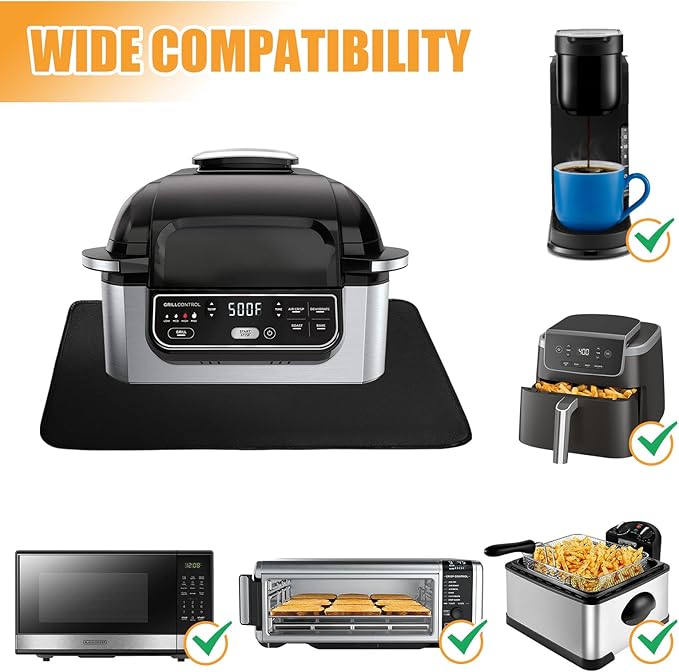 Heat Resistant Mat for Air Fryer,Deep Fryer,Oven,16x24in Hot Pads for Kitchen Counter Heat Protector,Under Coffee Maker Mats for Quartz Countertop Protector,Deep Fryer Coffee Machine Accessories