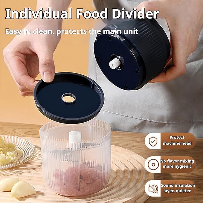 2026 Upgraded Electric Garlic Chopper, Mini Portable Veggie Cutter, USB Rechargeable, 350ML Portable Cordless Mini Food Processor for Nuts Chili Onion Minced Meat and Spices (2PCS-C)