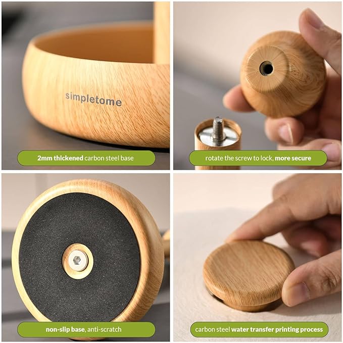 simpletome Paper Towel Holder Countertop Keep It Rolled Up Weighted Base (Beech)
