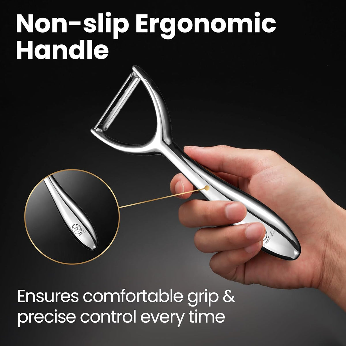Vegetable Peeler, Premium Stainless Steel Potato Peeler, High Tensile Ultra Sharp Blade Fruit and Food Slicer, Y Shaped with Ergonomic Non-Slip Handle, Dishwasher Safe with 5 Years Warranty