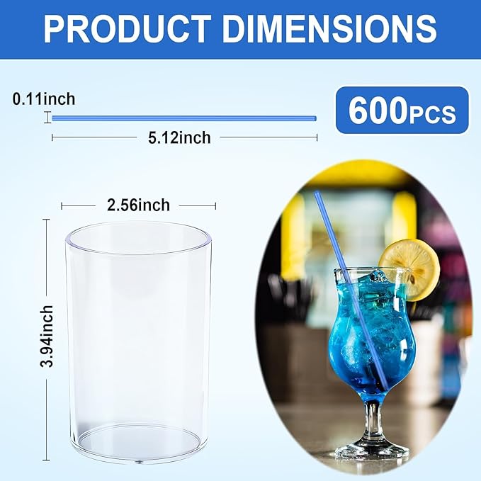 600 Pcs Navy Blue Coffee Stirrers Stir Sticks Set - Acrylic Stir Stick Holder Cocktail Straws Bar Straws Drink Stirrers for Coffee Whiskey Valentines Day Disposable Drinking Straws Party Supplies