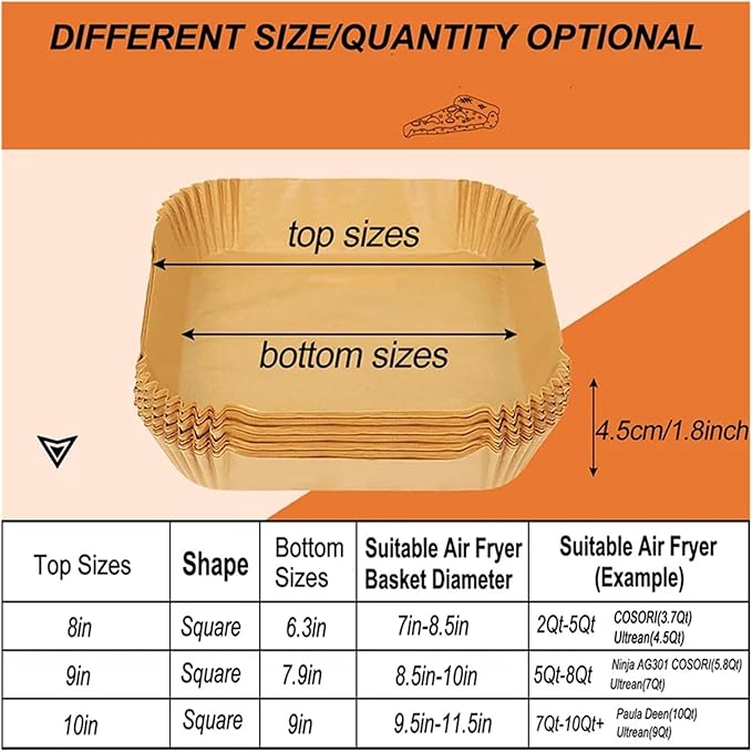 Large Air Fryer Disposable Paper Liners Nonstick 23cm Oven Airfryer Parchment Baking Paper ，Compatible For Ninja，Compatible For COSORI ，Grill Cooking Basket(23cm round,300 Pcs)