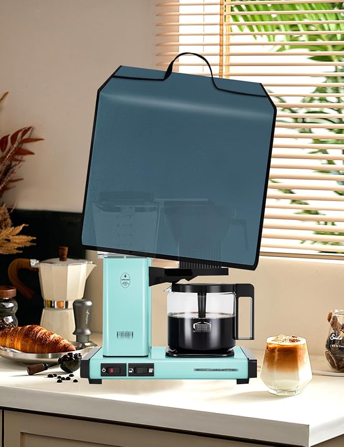Coffee Maker Cover for Technivorm Moccamaster 53930 KBGV 10-Cup Coffee Machine 40OZ Heavy Duty Thickened Waterproof Protective Nylon Case,Black (Blue)