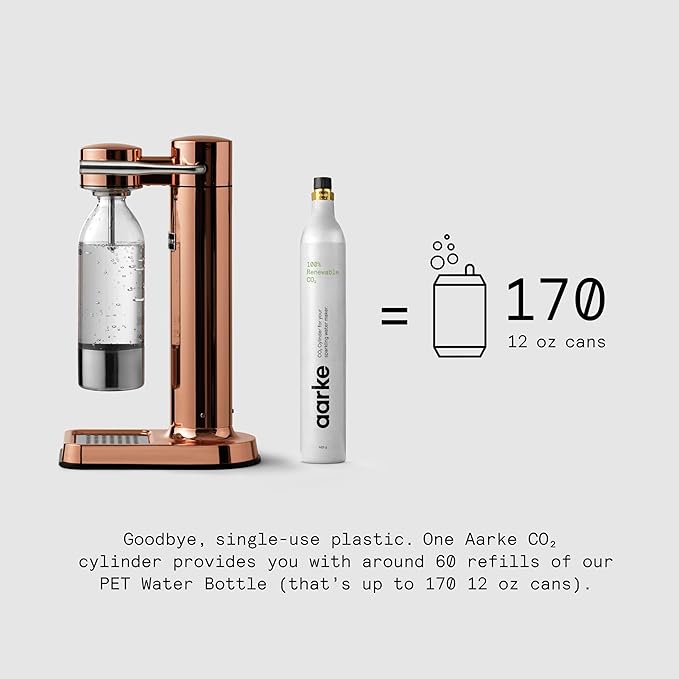 aarke - Carbonator III Premium Carbonator/Sparkling & Seltzer Water Maker with PET Bottle (Copper)