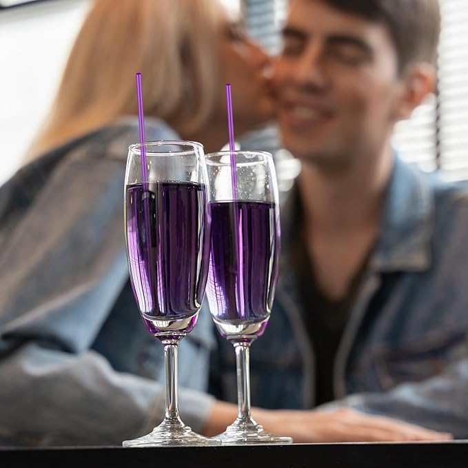 600 Pcs Purple Coffee Stirrers Stir Sticks Set - Acrylic Stir Stick Holder Cocktail Straws Bar Straws Drink Stirrers for Coffee Juice Whiskey Home Kitchen Party Supplies
