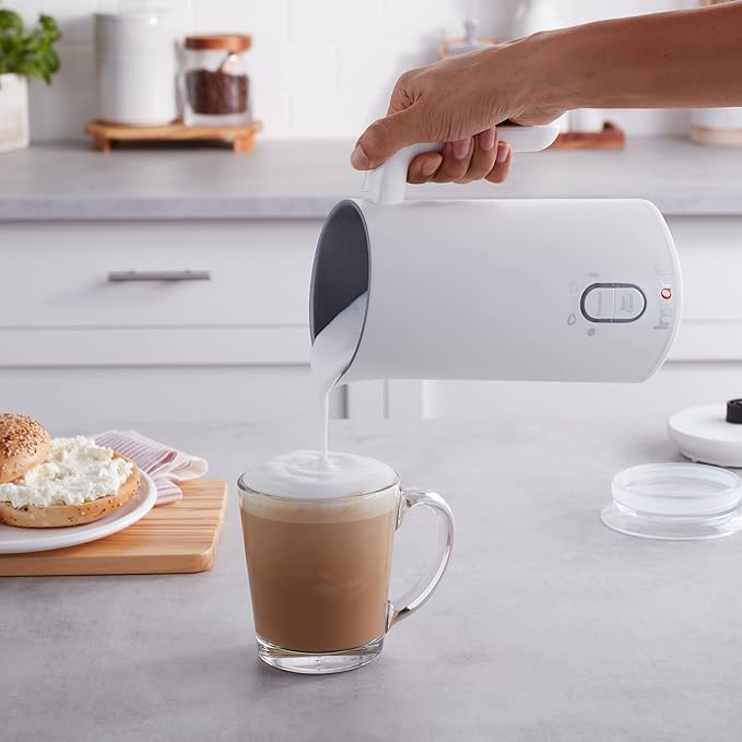 Instant Pot Instant Milk Frother, 4-in-1 Electric Milk Steamer, 10oz/295ml Automatic Hot and Cold Foam Maker and Milk Warmer for Latte, Cappuccinos, Macchiato, From the Makers of Instant 500W, White