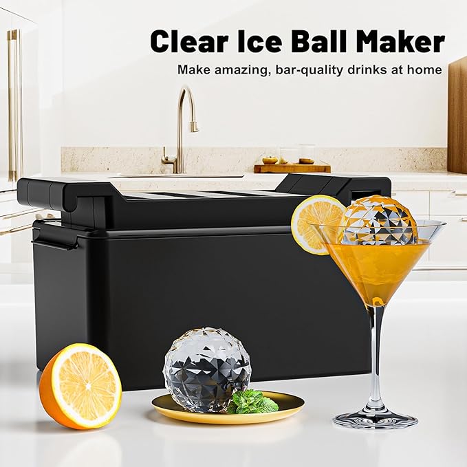 Bangp Premium Clear Ice Ball Maker with Storage Bag,8 Distinctive 2 Inch Crystal Clear Ice Balls for Whiskey,Cocktails & Bourbon,Gifts for Men
