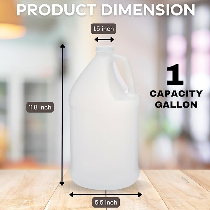 Rani Containers | 1 Gallon HDPE Plastic Jug with Reshipper Box & Pump Dispenser | Home & Commercial Use, Containers for Water, Sauces, Food, Soaps, Detergents, Liquids | Made in USA - Pack of 4