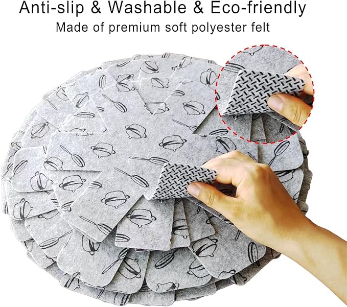 Pot and Pan Protectors 12 Pcs (10" 14" 15"), Pan Protectors for Stacking, Pots and Pans Dividers, Avoid Scratching Cookware Protectors