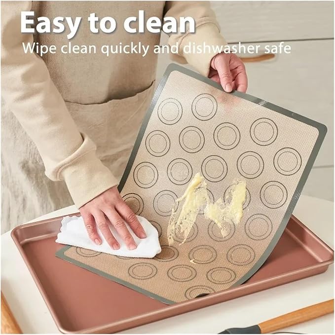 1 Piece Silicone Baking Mat Non Stick Heat Resistant Oven Liner Sheet for Cookie Macaron Bread Tool(Red 30x21cm)